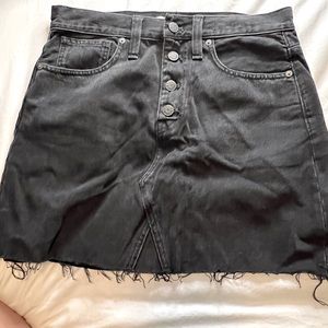 Madewell black denim skirt